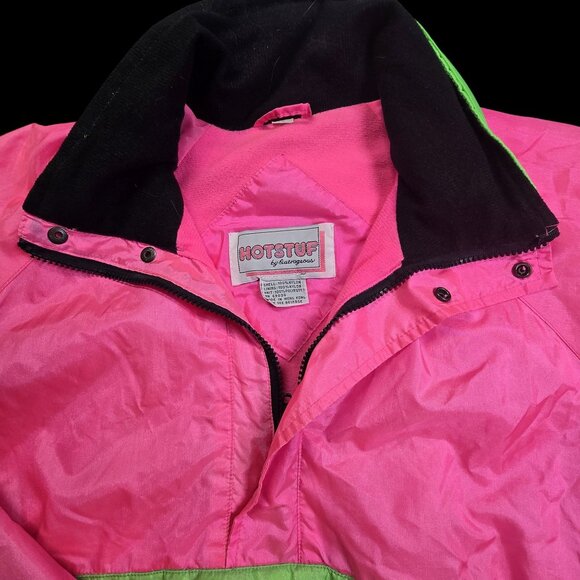 Hotstuff By Skyranger Vintage Neon Pink & Purple Pullover Windbreaker Jacket L - Picture 1 of 7
